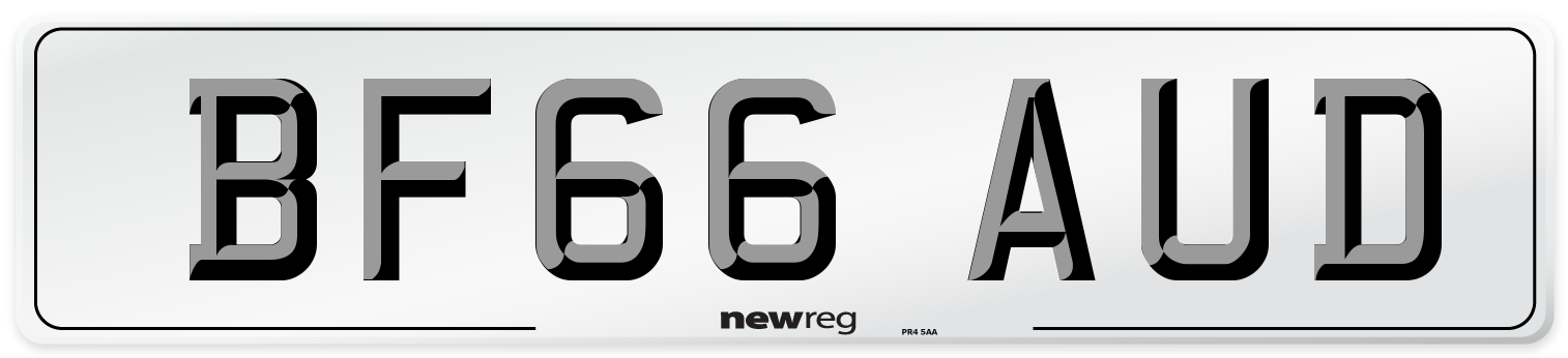 BF66 AUD Number Plate from New Reg